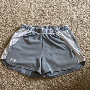 Under armour shorts. Light grey/White.